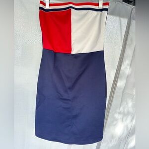 Strapless Red white and blue dress Size Medium